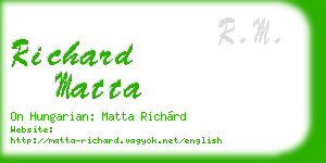 richard matta business card